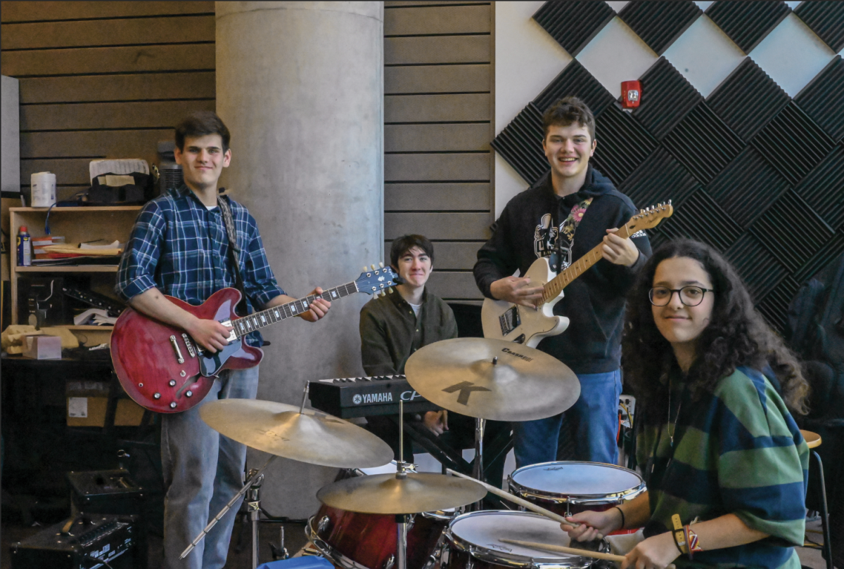 BELOVED BAND: I-94 band, a group of U-High seniors, grew from a love of jazz into a passion these students now have. The name, an interstate highway running through Chicago, represents the groups Chicago roots. 